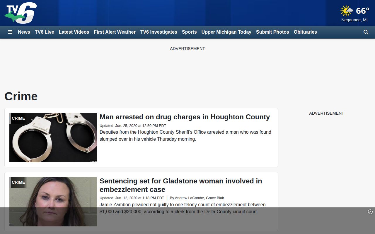 WLUC Upper Michigan crime news section